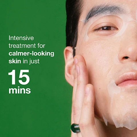 Image 1, intensive treatment for calmer looking skin in just 15 minutes. image 2, centella asiatica extracts soothes visible redness. r-protector peptide delivers intense soothing. allantoin strengthens skin barrier. image 3, PM routine skin boost. 1 = cleanse with foam cleanser. 2 = prep with treatment lotion. 3 = treat with serum mask. 4 = hydrate and intense repair cream.