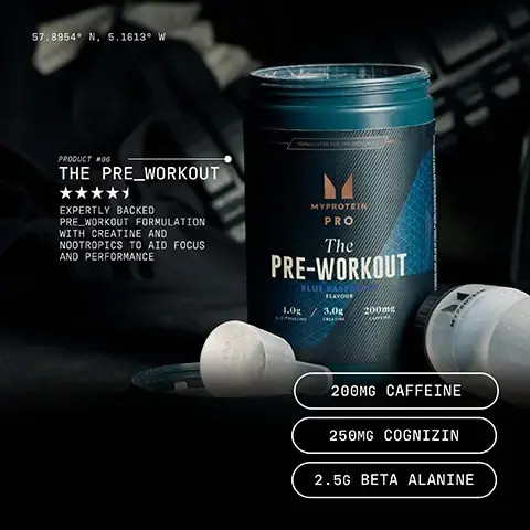 Image 1 - A container of Myprotein Pro pre-workout powder labeled The Pre-Workout in blue raspberry flavor is shown with a measuring scoop next to it, featuring details about its formulation and ingredients, including 200mg caffeine, 250mg cognizin, and 2.5g beta alanine.
Image 2 - A muscular man in a sleeveless shirt sits on a hillside, holding a clear shaker bottle labeled MyProtein, with a view of a lake and mountains in the background; the image includes the text OPTIMALLY DRESSED, HIGHEST QUALITY, and NO COMPROMISES. Image 3 - IMPACTMYPROTEINPRE-WORKOUT ComparisonKEYINGREDIENTS CAFFEINEL-Citrulline,Pre-Workout Caffeine, BetaEVERYDAY PERFORMANCE BOOST.Alanine, Vitamin C, B1, B2, B6, B12150mgCAFFEINEEMISIONPUMP FOCUS୦୦୦MYPROTEINTOMULATEIMPACTPre-WorkoutORIGIN PRE-WORKOUTMAXIMUM DOSE. 100% PUMP.L-Citrulline, Caffeine, Beta-Alanine, Caffeine, L-Theanine300mgCAFFEINEMYPROTEINERIGINPRE-WORKOUTBLUE RASPBERRY FIZZTheL-Citrulline, CreatinePRE-WORKOUT Monohydrate,CognizinR,200mgCAFFEINEMYPROTEINPROThePRE-WORKOUT4.0gRASPBERRY3.0gCREATINE200mg CAFFEINEELITE FOCUS.SenactivR,SCIENTIFICALLYAstraginR,FORMULATED.BioPerineR