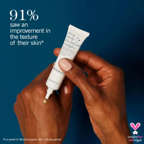 91% saw improvement in the texture of their skin. in a panel of 44 participants over a 14 day period.