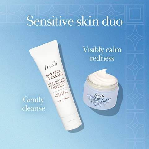 sensitive skin duo. visibly calm redness. gently cleanse.