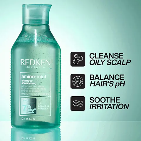 image 1, REDKEN 6TH AVENUE NYC amino-mint shampoo shampooing rofroch scalp & moturize lengths/rachite racines hydrate les longueurs. for:olly scalp/cuir cheveluegras BALANCED % FORMULA CLEANSE OILY SCALP BALANCE HAIR'S PH SOOTHE IRRITATION 10:11 oz 300 ml 2005 300 Image 2, AMINO ACID STRENGTH COMPLEX REDKEN 6TH AVENUE NYO amino-mint shampoo shampooing refresh scalp & moisturize ength/rafraichit les racines hydrate les longueurs for:oly scalp/cuir chevelue gras MINT 1% PH BALANCED acFORMULA trength 10.1 300 mi oa FORMULATED WITH MINT Image 3, BEFORE AFTER ONE USE OF AMINO MINT SHAMPOO Image 4, REDKEN STH AVENUE NYC extreme conditioner après-shampooing ngh repar herforce et regimen for/gamme pour damaged hanchevebi BALANCED FORMULA EXTREME CONDITIONER FOR DAMAGE REPAIR 73% LESS BREAKAGE* DETANGLES & SMOOTHS 1011oz 300ml *System of Extreme Shampoo, Conditioner & Anti-Snap Image 5, FORMULATED WITH PROTEIN REDKEN STH AVENUE NYO extreme conditioner après-shampooing sternpa hent regimen for/gamme pour damaged hancheveux més PROTY IN 4% 101for 300 mi BALANCED FORMULA Image 6, BEFORE AFTER ONE USE* *System of Extreme Shampoo, Conditioner & Anti-Snap Image 7, REDKEN 6TH AVENUE NYC extreme conditioner après-shampooing nghcantenforce regimen for/gamme pour 4% 1011 300m BALANCED FORMULA "GREAT FOR DAMAGED HAIR. I LOVE THE REDKEN EXTREME COLLECTION FOR WHEN MY HAIR IS IN NEED OF SOME TLC" LOOKFANTASTIC VERIFIED CUSTOMER REVIEW