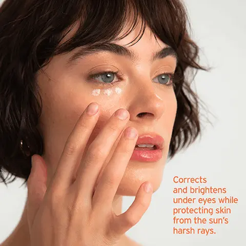 Image 1, Image 1, Corrects and brightens under eyes while protecting skin from the sun's harsh rays. Image 2, OUR PROPRIETARY ECOSUN COMPLEX® Vitamin C Ester Brightens and firms skin and reduces appearance of fine lines. Bisabolol Soothes and softens the skin. Red Algae Boosts moisture levels for a more youthful, dewy complexion. Vitamin E Protects skin cells from UV light and pollution. SOLEIL TOUJOURS Image 3, Formulated for all skin types and tones.