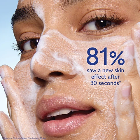 Image 1 - A close-up of a person applying a foamy facial cleanser to their cheek, with the text 81% saw a new skin effect after 30 seconds* prominently displayed.
              Image 2 - Image of a white foaming skincare product bottle surrounded by blueberries, with text highlighting its benefits: Organic grape water for moisturising, soothing, anti-oxidant, and prebiotic properties; AHAs improve skin texture; mandelic acid exfoliates and brightens skin; labeled as Caudalie Vinoperfect Brightening Micropeeling Foam.
              Image 3 - Image shows a comparison of a persons nose before and after using a skincare product, with visible text indicating 81% saw a new skin effect after 30 seconds and Reduced pores in 30 seconds, along with the product name CAUDALIE Vinoperfect Micropeel Foam and its size.
              Image 4 - Image shows two foaming skincare products from Caudalie, one labeled Vinoperfect Foam on the left and the other Vinoclean Foam on the right, with descriptions underneath each product highlighting their functions: Daily peeling treatment, Cleanses and exfoliates, Brighter skin for Vinoperfect Foam, and Daily cleanser, Gently purify skin, Hydrated skin for Vinoclean Foam.
              Image 5 - Image shows a person with a pump bottle of Caudalie Vinoperfect Foam dispensing a foam onto their hand with a blue background, along with instructions that read How to use Vinoperfect Foam Apply to dry skin, avoiding the eye contour, massage, and leave on for 30 seconds. Rinse.
              Image 6 - Image features a collection of skincare products from Caudalie, including a concentrated brightening glycolic essence, a brightening eye cream, a brightening micropol foam, a brightening dark spot serum, a dark spot niacinamide moisturizer, a glycolic peel mask, and a dark spot correcting glycolic night cream.