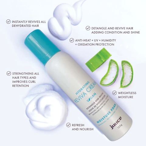 instantly revives all dehydrated hair. strengthens all hair types and improves curl retention. detangle and revive hair adding condition and shine. anti-heat = UV + humidity + oxidation protection. weightless moisture. refresh and nourish.