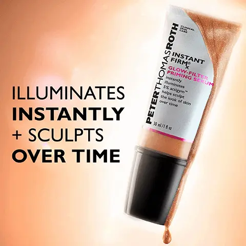 ILLUMINATES INSTANTLY + SCULPTS OVER TIME. CLINICALLY PROVEN TO IMPROVE THE LOOK OF SKIN FIRMNESS IN JUST 1 WEEK, Based on a 4-week clinically measured study on 36 women, ranging in age from 29 to 55. ACTIGYMTM CLINICAL CONTOURING TECHNOLOGY helps sculpt the look of skin over time. ILLUMINATING MINERALS & DIAMOND POWDER instantly illuminate for a natural glow. HYALURONIC ACID & SHEA BUTTER hydrate and moisturize skin. PICK YOUR INSTANT FIRMx PRIMER. NEW! HYDRATED GLOWING FINISH Instantly illuminates, sculpts over time. SMOOTH MATTE FINISH Instantly tightens, firms over time.