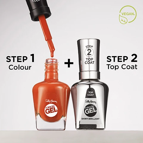 mage 1, step 1 = colour. step 2 = top coat. image 2, up to 8 days of high shine colour