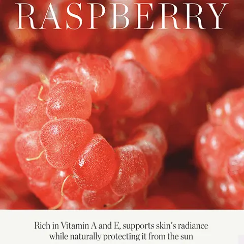 Image 1, RASPBERRY Rich in Vitamin A and E, supports skin's radiance while naturally protecting it from the sun Image 2, SILKY SUN DROPS: PROTECTS against UVA UVB rays DEFENDS against pollution PREVENTS future signs of aging PREPS ULTRA-NOURISHING PRIMES skin for makeup + hydrating