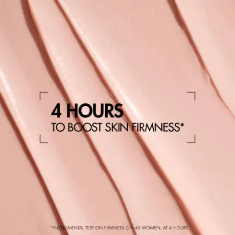Image GIF1 - A light pink cream is swirled in thick, wavy lines across the image with the text 4 HOURS TO BOOST SKIN FIRMNESS* and in smaller text below, *INSTRUMENTAL TEST ON FIRMNESS ON 40 WOMEN, AT 4 HOURS. Image GIF2 - Close-up comparison of a persons jawline and neck before and after treatment, showing a less defined contour on the left labeled BEFORE with a white guide line, and a more lifted and firmer contour on the right labeled AFTER with a blue guide line indicating an upward pull, alongside the text: Simulation of the effect obtained on the average case from a clinical zoning clinic on 20 women during 8 weeks. The result may vary from subject to subject. Image GIF3 - Microscopic illustration with translucent blue and red cellular structures on a dark blue background with text that reads COLLAGEN PEPTIDES FRACTIONS A POWERFUL PROTEIN WITH LIFTING POWER THAT BOOSTS INNER COLLAGEN PRODUCTION BIOTECH PLANTON™ RICH IN 35 NUTRIENTS, IT WILL BOOST CELL ENERGY TO BOOST SKIN FUNCTION PERFORMANCE AND ENDURANCE. Image GIF4 - A display of three Biotherm collagen program products: a blue jar of eye cream, a blue serum bottle, and a red jar of day cream, labeled COLLAGEN PROGRAM, BIOTHERM BLUE THERAPY EYE CREAM, BIOTHERM BLUE PEPTIDES UPLIFT CONCENTRATING SERUM, BIOTHERM BLUE PEPTIDES UPLIFT CREAM, STEP 1 EYE CREAM, STEP 2 SERUM, STEP 3 DAY CREAM.