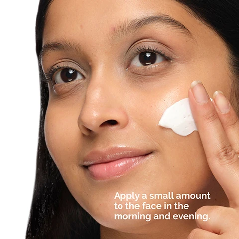 Image 1 - A woman applying a cream to her cheek is smiling, with the text Apply a small amount to the face in the morning and evening visible below her.
              Image 2 - A close-up of a smooth, white creamy substance with visible texture lines, featuring the text Rich cream texture.
              Image 3 - A creamy white texture is spread on a surface with text stating Boosts skin hydration by 68%.* *Independent efficacy study performed on 30 individuals over an 8 hour period.
              Image 4 - Image shows a layout of skincare products categorized into three sections labeled PREP, TREAT, and SEAL, with various types of products displayed, including cleansers, toners, water-based serums, eye serums, anhydrous solutions, oils, suspensions, moisturizers, and SPF.