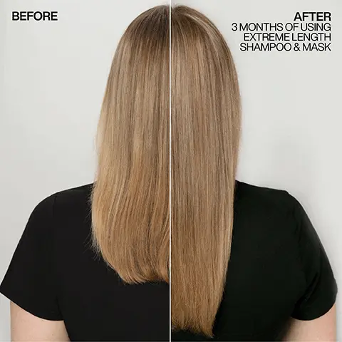 Before, After 3 months of using extreme length shampoo and mask. Redken extreme length routine, shampoo, conditioner, mask, leave-in.