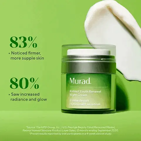 Image 1, 83% noticed firmer more supple skin. 80% saw increased radiance and glow. source the NPD group, prestiage beauty total measured market, retinol named skincare product layer sales, 12 months ending september 2020. image 2, retinol tri-active technology. a fast acting retinoid a time released booster help lines and deep wrinkles. niacinamide and picolinamide. how to use = PM. 1 = retinol youth renewal serum - at night apply a thin layer of serum to face, reduce frequency if sensitivity occurs. 2 = retinol youth renewal eye serum - morning and night gently pat eye serum around under eyes and lids, warming - avoid contact with eyes. retinol youth renewal night cream - at night massage cream evenly over face, neck and chest. always apply SPF in the morning.