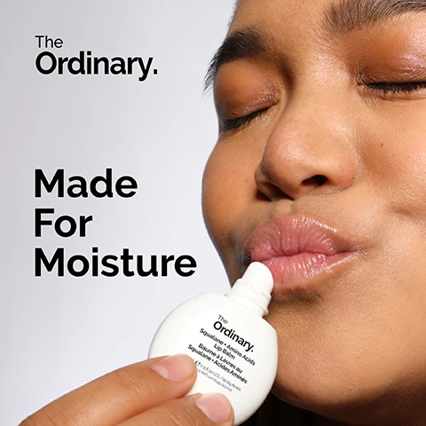 image 1, made for moisture. image 2, key ingredients in squalane and amino acids lip balm. image 3, squalane = offers immediate surface level hydration. supports and maintains lips moisture barrier. gives our lip balm its balmy texture. image 4, amino acids = this skin identical blend mimics the amino acids found in skin. protects skin from water and moisture loss. helps maintain hydration and moves water through skin.