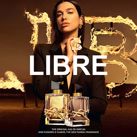 Image 1, the origianl eau de parfum. and flowers and flames, the new floral fragrance. image 2, palm tree accord. lily flower accord. orange blossom. diva lavendar. image 3, eau de toilette - musky. Bright and fresh sensuality, orange blossom and lavender white tea accord. Eau de parfum - iconic. sexy bold floral lavender orange blossom and lavender. flowers and flames - radiant. warm and creamy floral blash, orange blossom and lavender lily and coco palm tree flower accords. eau de parfum intense - sultry. addictive vanilla intensity, orange blossom and lavender orchid and vanilla accord. le parfum - spicy. flamboyant saffron intensity, orange blossom and lavender, white tea accord. l'absolu platine - absolute. hot and cold thrilling intensity. orange blossom and lavender saffron accord.