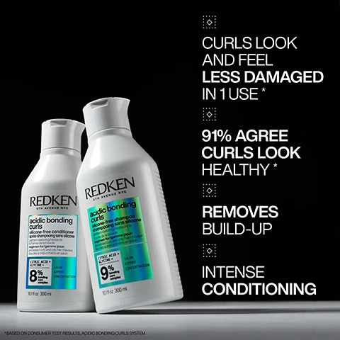 Image 1 - Two bottles of Redken Acidic Bonding Curls hair care products are displayed against a dark background, with visible text stating Curls look and feel less damaged in 1 use, 91% agree curls look healthy, removes build-up, and intense conditioning.
              Image 2 - A hand holds a bottle of Redken Hydrating Curl Cream, with a small amount of cream dispensed into the palm, and text on the image reads UP TO 72-HOURS OF CURL DEFINITION* and INSTANTLY DEFINED CURLS LOOK & FEEL HYDRATED.
              Image 3 - Image shows a woman’s hair viewed from the back, with the left side labeled BEFORE displaying loose, undefined curls, and the right side labeled AFTER showing well-defined curls with the text CURL TYPE 3A and ACIDIC BONDING CURLS SYSTEM visible.
              Image 4 - A split image showing the back of a persons head with curly hair, left side labeled BEFORE with looser curls, and right side labeled AFTER showing tighter curls with the text CURL TYPE 4B and ACIDIC BONDING CURLS SYSTEM.
              Image 5 - Image showing a man with curly hair in a side profile view: on the left, his hair is frizzy labeled BEFORE and on the right, with defined curls labeled AFTER HYDRATING CURL CREAM and CURL TYPE 3B.
              Image 6 - An image showing a swirl of shea butter surrounded by droplets of coconut oil and avocado oil, with the text stating formulated with coconut oil, shea butter, avocado oil, to provide lasting nourishment and elasticity.
              Image 7 - Image shows three steps for hair care: a woman gently cleansing her scalp with sudsy hair in the top left, conditioning and hydrating her hair while looking to the side in the top right, and applying a leave-in product on her curls in the bottom image, with the visible text reading 1 GENTLY CLEANSE, 2 CONDITION & HYDRATE, and 3 LEAVE-IN & PROTECT.
              Image 8 - Image shows a four-step guide on how to use a hair product, with an image of a person applying the product on the top left, a person raking through their hair on the top right, close-up of curly hair drying on the bottom left, and a person re-applying product on the bottom right; visible text includes HOW TO USE, APPLY IN SECTIONS, RAKE OR SCRUNCH, DRY, and RE-APPLY ON DRY HAIR AS NEEDED.
              Image 9 - Image shows a split comparison of hair before and after using a curl product, with the left side displaying loose, frizzy curls labeled Before and the right side showcasing defined, bouncy curls labeled After; visible text includes 90% AGREE CURLS ARE MORE DEFINED IN 1 USE*, LOOK CREATED BY PROFESSIONAL HAIRDRESSER & CURL SPECIALIST @BEXX_HAIR @STONE_HAIRDRESSING, and *BASED ON CONSUMER TEST RESULTS, ACIDIC BONDING CURL SYSTEM, USING FULL SYSTEM OF REDKEN ACIDIC BONDING CURLS BY @BEXX_HAIR.Image 10 - Three Redken hair care products are displayed against a light background, with five stars above and the text LEFT MY HAIR STRONGER, SOFT AND MANAGEABLE AS WELL AS LEAVING MY CURLS LOOKING BOUNCY AND CURLY next to the products, along with a note stating RECEIVED THE PRODUCT TO TRY FROM MARIE CLAIRE BEAUTY DRAWER, AUG 2024.
              Image 11 - Image of a bottle of Redken Hydrating Curl Cream with a black pump top, featuring a light green and white label. There are customer reviews in bold text: MY HAIR FELT BOUNCY AND MY LONG CURLS HELD THEIR SHAPE ALL DAY LONG. DIDNT LEAVE MY HAIR FEELING HEAVY OR STICKY EITHER. WOULD DEFINITELY RECOMMEND. A note states it was received from Marie Claire Beauty Drawer, Aug 2024.
              Image 12 - A person is holding a bottle of Redken Hydrating Curl Cream with a small amount of product in their palm, accompanied by text stating LOVED BY PROFESSIONALS, followed by a quote from Isha Samms, Professional Hairstylist, praising the products consistency.
              Image 13 - Image shows a bubbly background with text highlighting the benefits of a shampoo product: Silicone-free for curls that feel hydrated without the weight, sulfate-free for a gentle cleanse, and the word shampoo at the bottom.
              Image 14 - Illustration showing different curl types from 3A to 4C, designed for damaged curls and coils, with labeled curl shapes and corresponding icons below each type.
              Image 15 - Image shows three hair care products from Redken designed for curly hair, with labels indicating their functions as Cleanse, Condition, and Leave-In & Protect, along with the text REBUILD BROKEN INNER BONDS + ENHANCE CURL PATTERN prominently displayed.
              Image 16 - Three hair care products are displayed against a light teal background, including a Hydrating Curl Cream, Sculpting Curl Gel, and Refreshing Curl Mist, with text indicating they are formulated with squalane and jojoba oil.