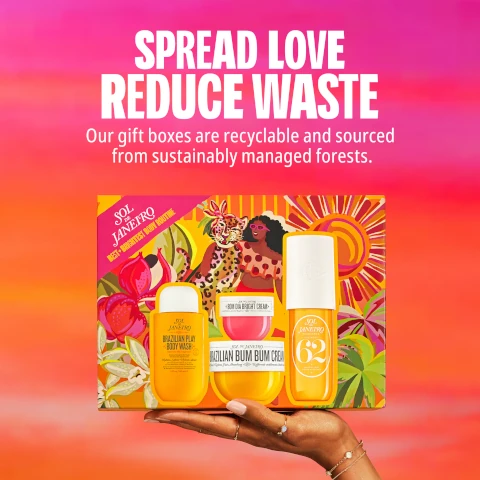 spread love reduce waste. our gift boxes are recyclable and sourced from sustainably managed forests.