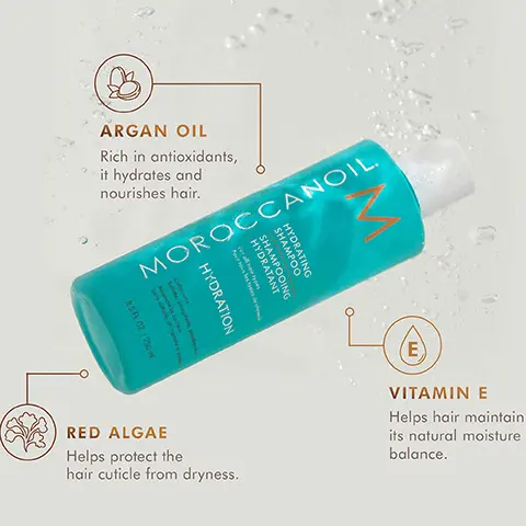 ARGAN OIL Rich in antioxidants, it hydrates and nourishes hair. VITAMINE E Helps hair maintain its natural moisture balance. KEY INGREDIENTS ARGAN OIL Rich in antioxidants, it hydrates and nourishes hair. LINSEED EXTRACT Contains fatty acids to help improve the health of hair. BEFORE. AFTER. INCREASES SHINE BY 118%. According to an independent study conducted in January 2020 by TRI Princeton.