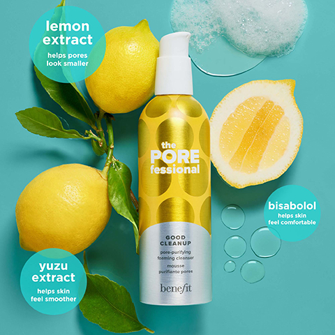 lemon extract helps pores look smaller. bisabolol helps skin feel comfortable. yuzu extract helps skin feel smoother.