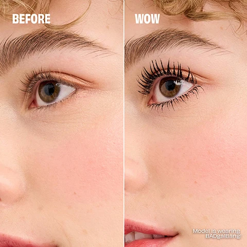 image 1, before and wow. image 2, volumising and curling. image 3, before and wow