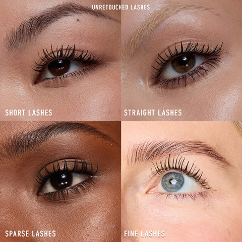 unretouched lashes. mascara on short lashes, straight lashes, sparse lashes and fine lashes.