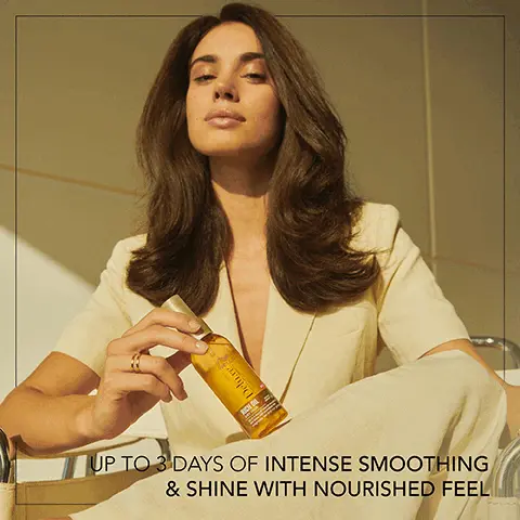 Up to 3 days of intense smoothing & shine with nourished feel. Keratin protect 5 that fights 5 signs of damage, mechanical damage of hairstyle, UV hair damage, Frizz, Dullness, Drying out. Discover oil infused collection. Rich oil 100ml Dry hair. Oil infused lotion spray 150ml, Dream Sleek & Nourish. Oil Infused Cream Gel 150ml, Supreme Definition.