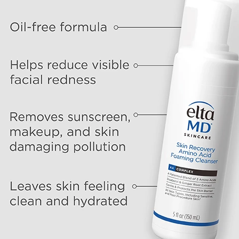 Image 1, oil free formula. helps reduce visible facial redness. removes sunscreen, makeup and skin damaging pollution. leaves skin feeling clean and hydrated. image 2, stronger skin barrier in 7 days. image 3, gentle formula for sensitive skin. image 4, before and after. after 14 days of continuous use. skin moisture retention is increased by 26%, redness is visibly reduced. clinically tested and visually evaluated by a dermatologist on 32 female subjects, aged 24-56 in a 2 week study using product twice daily. image 5, 98% agreed it felt gentle and did not irritate their sensitive skin. 93% agreed it did not leave their skin feeling tight or dry. 92% agreed their skin feels hydrated and soft after 1 use. kantar may 2023, sample size 160 women aged 18-35. image 6, breakthrough AAComplex technology. strengthens skin barrier in 7 days. taurine = the core of our golden ratio known for its powerful repair function. arginine = an amino acid, antioxidant and natural moisturising factor that helps keep your skin hydrated and healthy looking. glycine = a structural component of collagen. image 7, oil free, fragrance free, paraben free, hypoallergenic, dye free, non comedogenic, dermatologically tested. image 8, complete your regimen