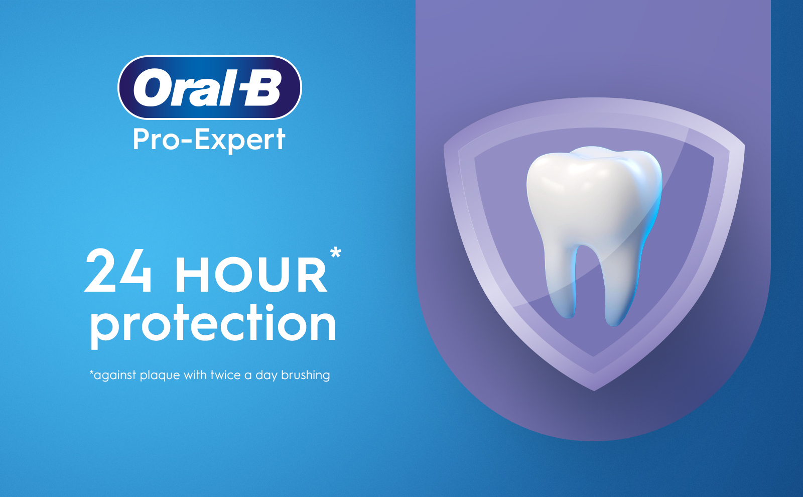 Oral-B Pro-Expert 24 HOUR protection against plaque with twice a day brushing