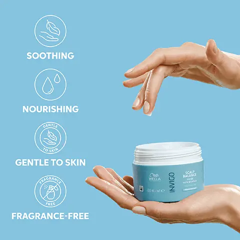 Soothing, nourishing, gentle to skin, fragrance-free. Refreshing formulas leave hair and scalp cared and refreshed. 01. Apply on clean damp hair and scalp. 02. Gently massage through the scalp. Leave for 5 minutes. 03. Rinse thoroughly.