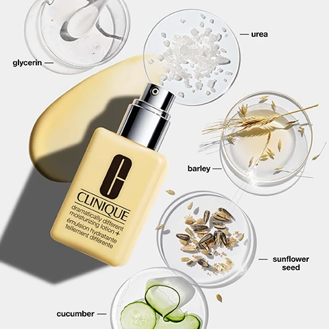 image 1, glycerin, urea, barley, cucumber, sunflower seed. image 2, depuff and brighten the look of eyes. image 3, before and after application. image 4, bare pop shine finish