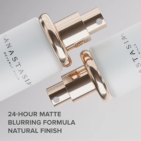 Image 1 - Image shows two skincare bottles with frosted white surfaces and glossy rose gold caps, featuring text that reads 24-HOUR MATTE BLURRING FORMULA NATURAL FINISH and the brand name ANASTASIA BEVERLY HILLS.
              Image 2 - A frosted spray bottle with a gold cap labeled Anastasia Beverly Hills Impeccable Setting Spray with text stating 24-hour long-wearing mattifying formula, instantly controls shine + blurs pores, and lightweight, non-sticky feel.
              Image 3 - A close-up of a woman with clear skin, smiling softly while touching her face, and the text states 99% agree their skin looks matte and shine-free after using it and includes a note about an independent study of 100 women.
              Image 4 - A close-up portrait of a woman with dark skin and long, wavy hair, accompanied by instructions that read Shake well. Hold 6-8 inches from your face and mist 2-4 times in an X and T pattern for even coverage.
              Image 5 - Image shows two cosmetics setting sprays side by side; on the left is the Impeccable Setting Spray, described as having a matte finish, offering benefits of 24HR wear, blurring, mattifying, and hydrating, ideal for all skin types, especially oily, with a scent of yuzu ginger; on the right is the Dewy Set Setting Spray, described as having a dewy finish, hydrating benefits, ideal for all skin types, especially oily, with a scent of coconut-vanilla.