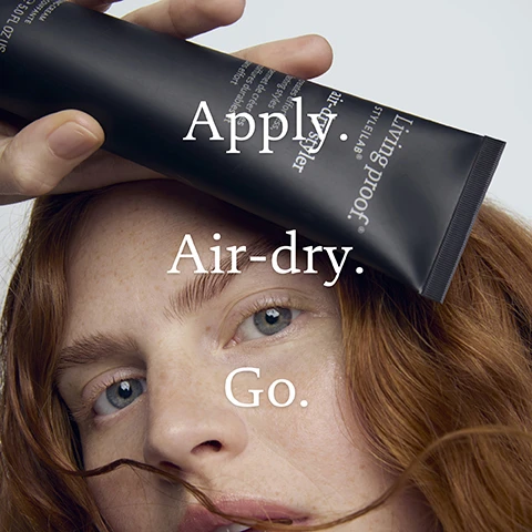 Image 1 - A close-up of a woman with red hair holding a black tube of hair product above her head, accompanied by the text Apply Air-dry Go.
              Image 10 - A hand is shown applying a small amount of cream from a black pump bottle, accompanied by the visible text that reads reduces air-dry time.
              Image 11 - A woman with long dark hair is holding a black tube of hair product while smiling, with text highlighting the products features: Algae-based Polymer lasting hold, Proprietary Smoothing Tech tames frizz, and Bentonite clay soft texture.
              Image 2 - A woman with wavy brown hair is shown in profile against a light background, with text that reads Smooth, crunch-free style that lasts all day.
              Image 3 - A black tube of Living Proof air-dry styler sits against a white background with text stating Instantly reduces frizz by 86% and a footnote indicating *Versus untreated.
              Image 4 - A comparison image showing a tube of Living Proof air-dry styler against a background of wavy brown hair, with text describing the benefits of the product on the left and drawbacks of a rival product on the right: All-day air-dry style, Ingredient blend delivers soft hold, Fast-drying + texture + frizz-reduction, Lightweight formula on the left and Styles fall out quickly, Resins leave hair crunchy, Focused on frizz-reduction, Weighs hair down on the right.
              Image 5 - A light blue background features the text: The Proof I got compliments on my waves/curls when I used it, and they asked if I was doing something new with my hair. LIZ F.
              Image 6 - An infographic with a light blue background displaying the text: THE PROOF, followed by 100% agree their hair is not crunchy and 94% agree it tames frizz, with asterisks citing a 2-week external home use test.
              Image 7 - Image shows a black tube of hair cream with a label that reads Living proof. air-dry styler Your go-to hair cream for an effortless & healthy look + No heat damage + No frizz + No Crunch.
              Image 8 - A side-by-side comparison of two images showing a woman with long, wavy, brown hair; the left side labeled Before and the right side labeled After: StyleLab® Air-Dry Styler.
              Image 9 - Side-by-side comparison images of a man with wavy hair before and after using a hair product, with visible text labeling the left image Before and the right image After: StyleLab® Air-Dry Styler.