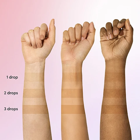 Image 1 - Three arms of varying skin tones are shown with swatches of makeup applied in three different amounts labeled as 1 drop, 2 drops, and 3 drops, demonstrating the coverage levels of the product.
              Image 2 - Image shows a comparison chart for three face tanning products: Anti-aging Tanning Serum, Face Tanning Micromist, and Bronzing Face Drops, with headings for application, type of glow, and ingredients; visible text includes product usage instructions and benefits.
              Image 3 - A split image shows a young woman with long, wavy hair; the left side labeled Before displays her natural look with minimal makeup, and the right side labeled After shows her enhanced appearance with fuller lashes and a glossier lip.
              Image 4 - Image shows two bottles of Coco & Eve Bronzing Face Drops, with the left bottle labeled Old featuring a pink cap and the right bottle labeled NEW! showing an updated design, accompanied by the text New look bottle, same stunning results and Coco & Eve Bronzing Face Drops Serum Bronzant Pour Le Visage and Dark Tan with liquid drops beside the new bottle.