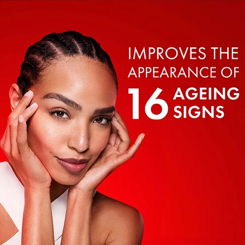 Image 1 - A woman with braided hair is holding her face, smiling, against a red background with the text improves the appearance of 16 ageing signs.
              Image 2 - Three bottles of Vichy Liftactiv Collagen Specialist serum are shown against a bright red background, with a light pink liquid dripping from the top bottle, and the visible text reads QUICK ABSORPTION NON-GREASY TEXTURE.
              Image 3 - A clear bottle of Vichy Collagen Specialist bonding serum sits against a red background, with a dropper releasing a drop of liquid; visible text includes Hypoallergenic Formula and Designed for Sensitive Skin.
              Image 4 - A textured red background features the text CO-BONDING TECHNOLOGY at the top, followed by RHAMNOSE, COLLAGEN PEPTIDES, and MAITAKE, with MINIMISE THE LOOK OF WRINKLES & ENHANCE PLUMPNESS at the bottom.
              Image 5 - A young woman with a pale complexion holds a red serum bottle near her face while looking at the camera, with instructions on how to use the product to her right that read STEP 1: MORNING & EVENING, SQUEEZE A FEW DROPS INTO YOUR HANDS and STEP 2: AVOIDING THE EYE AREA, APPLY ON CLEAN & DRY FACE alongside the product name LIFTACTIV COLLAGEN SPECIALIST 16 BONDING SERUM at the top.
              Image 6 - Three Vichy skincare products are displayed against a red background, featuring a dropper bottle labeled VICHY LIFTACTIV COLLAGEN SPECIALIST 16 BONDING SERUM, a cream jar labeled VICHY LIFTACTIV COLLAGEN SPECIALIST 16 DAY, and a tube labeled VICHY LIFTACTIV COLLAGEN SPECIALIST 16 EYE CARE, with the text COMPLETE YOUR COLLAGEN SPECIALIST 16 PROTOCOL and the steps STEP 1 BOOST, STEP 2 CORRECT, and STEP 3 TARGET visible.