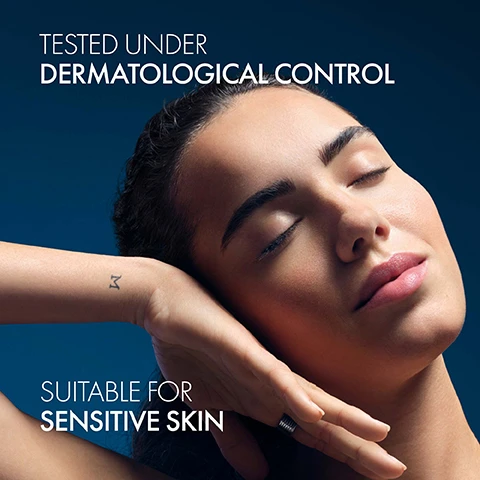 Image 1 - A woman with her eyes closed is resting her head on her hand against a dark blue background, with the text TESTED UNDER DERMATOLOGICAL CONTROL and SUITABLE FOR SENSITIVE SKIN visible in white.
              Image 2 - A woman with her eyes closed and a serene expression is shown against a blue background, with text that states helps accelerate skin barrier recovery at night.
              Image 3 - An image divided into two sections, the left shows clear droplets representing hyaluronic acid with the text HYALURONIC ACID, and the right features a deep blue background with abstract shapes illustrating melatonin and the text MELATONIN, followed by the caption BOOSTS SKIN PERFORMANCE & ACCELERATES SKIN BARRIER RECOVERY AT NIGHT.
              Image 4 - A young man and woman with closed eyes are shown against a gradient background, with the text TESTED ON ALL PHOTOTYPES prominently displayed on the right side.
              Image 5 - Image of a blue-toned product with a cream jar, featuring instructions on how to use Vichy Mineral 89 Moisture Recovery Night Cream, stating STEP 1 APPLY EVERY NIGHT AFTER THE DAILY BOOSTER and STEP 2 SMOOTH ON GENTLY UNTIL ABSORBED.
              Image 6 - Image shows two Vichy skincare products against a blue background, with a serum bottle labeled MINÉRAL 89 on the left and a cream jar labeled MINÉRAL 89 MOISTURE RECOVERY NIGHT CREAM on the right; text reads COMPLETE YOUR MINÉRAL 89 NIGHT PROTOCOL and STEP 1 STRENGTHEN and STEP 2 RECOVER.