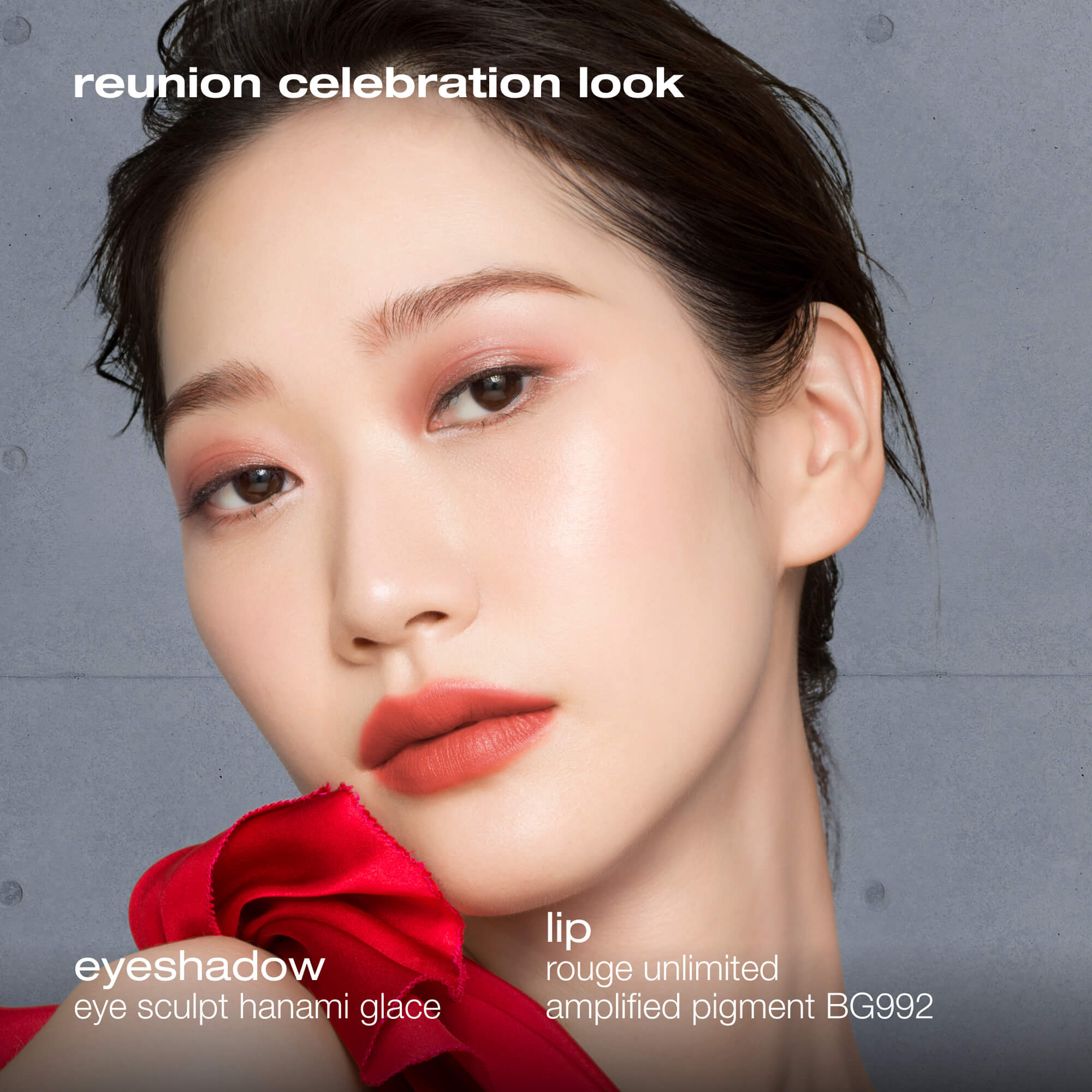 reu
ion celebration look
eyes a
eye sculpt hanami glace
rouge unlimited
amplified pigment BG992