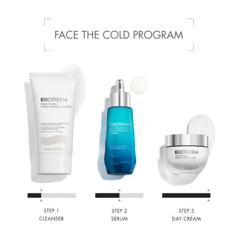 Face the cold program. Our commitments. 90% biodegradable. 94% natural formula. Eco designed jar made of 40% recycled glass. Capped with 100% PCR recycled plastic.