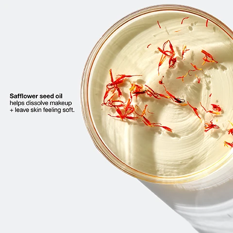 Image 1 - A close-up view of a creamy skincare product topped with red saffron strands, alongside the text Safflower seed oil helps dissolve makeup + leave skin feeling soft.
              Image 2 - A close-up image of textured white cream or product with the words dissolve long-wearing makeup displayed prominently.
              Image 3 - A close-up image of an eye with makeup being applied using a mascara wand, accompanied by text that reads The Clinique Eye Safety Promise. Hard-working makeup thats easy on the eyes. Ophthalmologist tested, Safe for sensitive eyes, Safe for contact lens wearers.
              Image 4 - Image featuring several tubes of Clinique high impact mascara arranged on a reflective surface, with the text: Kicks up the volume and length of each and every lash.
              Image 5 - Image shows a close-up of an eye with visible changes in eyelashes; the top half labeled Before shows natural lashes, while the bottom half labeled After application displays longer, fuller lashes with mascara applied.
              Image 6 - A black mascara brush with soft, fiber bristles designed for combing and defining lashes, accompanied by text that says Soft fibre brush combs and defines and Buildable volume + length.