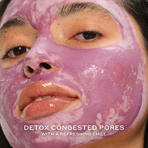 Image 2 - A close-up of a person wearing a purple facial mask, with visible freckles and a glossy finish on the skin, accompanied by the text DETOX CONGESTED PORES WITH A REFRESHING CHILL.
              Image 3 - A hand holds a green tube of face mask with a purple product visible at the top, featuring text stating that 95% agree it instantly clears congested pores, 100% agree it leaves skin looking less oily for a healthy glow, and 97% agree it clears blackheads and extracts impurities, with a note about an 8-week clinical study of 37 people.
              Image 4 - A creamy, lilac-colored skincare product is shown with labels identifying its key ingredients including salicylic acid, kaolin and purple clay, Danish purple willow ferment, and betaine salicylate, along with their benefits.
              Image 5 - Close-up of creamy purple clay mask with a textured surface and visible text reading Whipped Purple Clay Mask with a refreshing chill.
              Image 6 - Image shows a grouping of four skincare products from OLEHENRIKSEN arranged with bubbles on a light background, with visible text stating YOUR ACNE ROUTINE, along with descriptions for each product: 01 / CLEANSE DAILY D-CLOG CLEANSER Instantly reduces the appearance of pores, 02 / EXTRACT IMPURITIES COLD PLUNGE PORE MASK Clears congested pores, 03 / TREAT BLEMISHES DETOX DROPS TONER Improves blemishes in just 1 week, and 04 / HYDRATE STRENGTH MOISTURIZER 2x hydration instantly.