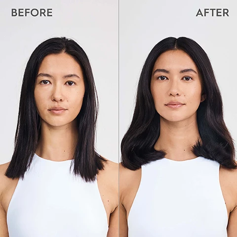 Image 1 - A woman with long, straight black hair is shown in two side-by-side images labeled BEFORE on the left and AFTER on the right, with the right image displaying her hair styled in soft waves.
              Image 2 - A test tube with white strands inside is shown next to a bowl of white powder, with text that reads infused with biomimetic silk and niacinamide for hair as strong and beautiful as silk.
              Image 3 - A tube of KERATINIK Flyaway Wand with a black applicator brush next to a small bowl of white powder, with text that reads FLYAWAYS, FRIZZ & BABY HAIR UNDER CONTROL QUICK BOOST OF MOISTURE FOR HAIR & EYEBROWS.
              Image 4 - A collection of hair care products displayed on a light blue background, with the text SPECIALITY PRODUCTS FOR SIGNIFICANT HAIR OPTIMIZATION & IMPROVEMENT prominently featured at the top.