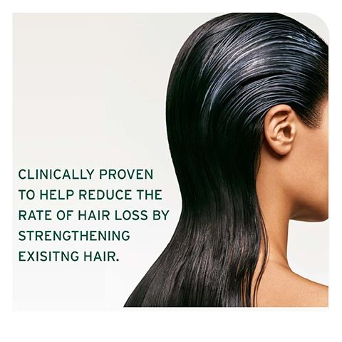 Image 1 - A close-up of a persons shiny, straight black hair, showing the side profile of their head and neck, with text stating clinically proven to help reduce the rate of hair loss by strengthening existing hair.
              Image 2 - A close-up image of green rosemary leaves with droplets of water, featuring text that reads FORMULATED WITH ROSEMARY OIL To help fortify hair at the root, and prevent hair fall* due to mechanical stress.
              Image 3 - Image shows a green background with the text IS IT FOR ME? FULL RESCUE BEST FOR Hair fall*. HAIR TYPE Thin. KEY BENEFITS Strengthens existing hair and provides optimal environment for hair to grow. and a logo at the bottom.
              Image 4 - A collection of four Biolage hair care products is displayed on a green background, including shampoo, conditioner, a treatment vial, and a leave-in spray, with labels indicating Cleanse, Condition, Treat, and Prep.
              Image 5 - A smooth green surface with water droplets, featuring text that states formulated with niacinamide to help balance the scalp with hydration and protects against aggressors that can dry the scalp.