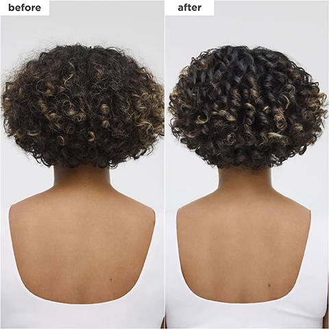 Image 1 - A side-by-side comparison image from the back of a persons head showing curly hair that is frizzy and undefined on the left, labeled before, and well-defined and hydrated on the right, labeled after. Image 2 - The image features three panels showing product ingredients and their benefits: translucent dried yuzu slices next to text reading Yuzu Extract, A powerful antioxidant that protects hair from environmental aggressors; a purple plum with water droplets next to text reading Plum Oil, Provides lightweight moisture for softer, shinier, healthier-looking hair; and a swirl of white cream next to text reading Moisture Complex, Provides lightweight shine and smoothness. Image 3 - A side-by-side comparison of a woman with dark, highlighted curly hair, showing frizzier, less defined curls on the left and smooth, well-defined curls on the right, with visible text before and after. Image 4 - A four-panel image displays a persons curly hair, showing a before and after comparison from both front and back angles, with the after images featuring more defined and moisturized curls, and includes the visible text before, after, before, after. Image 5 - Two purple Briogeo hair product containers are positioned with a slice of plum and a lemon wedge, displaying the text Smells like: Sparkling citrus and fresh, floral greens with a warm musk finish and on the bottles, Briogeo Style + Treat yuzu + plum oil supreme shine strengthening oil huile fortifiante éclat suprême yuzu + huile de prune 3 fl. oz./88 ml. Image 6 - A thick, pearlescent white balm or cream product is smeared on a white background, with the text Cushiony, dense formula warms in your palms and melts from a gloss into an oil. Image 7 - A purple tube of Briogeo Style + Treat yuzu + plum oil supreme shine strengthening oil, 3 fl. oz. / 88 ml, is displayed with a red apple and lemon slice, next to text promoting Heat protection up to 450°F, Up to 3x less breakage compared to untreated hair, and suitability for Thick, curly + coily hair types, also listed in French as huile fortifiante, éclat suprême, yuzu + huile de prune. Image 8 - A three-part image illustrating how to use a hair product: the first panel shows a hand dispensing a clear, shimmering gloss from a purple tube, the second panel features a hand holding a strand of curly hair, and the third panel shows a woman with shiny, curly hair, alongside text that reads To use: Apply a pea-sized amount to hands, then warm in palms to melt the gloss into an oil. As a prep or finishing oil: Smooth over wet or dry strands in sections, focusing on mid-lengths to ends, adding more as needed for desired moisture and shine. As a high-gloss styling oil: Smooth over strands wherever you want intense shine. Slick back your bun, smooth your ponytail, and supercharge shiny strands. Image 9 - A hand squeezes a pearl of product from a purple tube of hair oil onto its palm, with the visible text Briogeo Style + Treat yuzu + plum oil supreme shine strengthening oil huile fortifiante éclat suprême, Clean, natural + effective, 6-free formulation silicones, sulfates, parabens, phthalates, artificial dyes, or DEA, 99% naturally derived formula vegan + Leaping Bunny certified cruelty-free, and 100% recyclable tube and cap.
