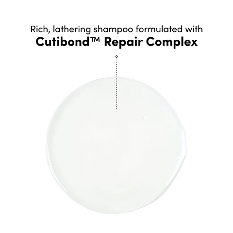 Image 2 - A dollop of clear, milky white shampoo on a white background, with a dotted line pointing from it to the text Rich, lathering shampoo formulated with Cutibond™ Repair Complex. Image 3 - A creamy white product swatch is displayed on a white background, with a dotted line pointing from the text Lightweight yet velvety conditioner formulated with Cutibond™ Repair Complex. Image 4 - Two white bottles with dark teal caps stand on a light pink background, with a clear bubbly liquid spilled from the left bottle and a creamy white liquid from the right; the left bottle reads COCO & EVE BOND THERAPY PRO BOND SHAMPOO SHAMPOOING FORTIFIANT CUTIBOND™ REPAIR COMPLEX FOR DAMAGED & CHEMICALLY-TREATED HAIR Net 288 mL / e 9.47 fl. oz. US, and the right bottle reads COCO & EVE BOND THERAPY PRO BOND CONDITIONER APRÈS-SHAMPOOING FORTIFIANT CUTIBOND™ REPAIR COMPLEX FOR DAMAGED & CHEMICALLY-TREATED HAIR Net 288 mL / e 9.47 fl. oz. US. Image 5 - A before and after image showing a blonde woman with long, straight hair on the left and voluminous, curly hair on the right, with the text Before, After, and UNRETOUCHED. Image 6 - A magnified grayscale image displays three stages of a hair strand: the top portion shows a damaged hair strand with lifted cuticles labeled Before, the middle shows a moderately improved strand labeled After 1 Use, and the bottom shows a significantly smoother strand with aligned cuticles labeled After 6 Uses, with a small caption at the bottom stating *Using Bond Therapy Shampoo, Conditioner and Mask as part of a regimen. Image 7 - A hand gently holds a thick strand of reddish-brown hair against a vibrant green leaf background, with text that reads: Instantly strengthens after 1 use Instantly reduces split ends by nearly half after 1 use Notably improves damage after 6 uses *Clinically tested and scored using Bond Therapy Collection as a regimen. Image 8 - A comparison table displaying five sets of Coco & Eve shampoo and conditioner bottles, titled Which shampoo & conditioner will you pick?, details Like a Virgin (pink bottles with dark teal caps for dry and dehydrated hair, offering 26x more hydration for silky, shiny, and soft hair), Sweet Repair (hot pink bottles for hair damaged by heat styling, brushing, and daily wear and tear, repairing and restoring damaged hair), Youth Revive (white bottles with light blue caps for weak and aging hair, boosting shine, strength, and volume), Boost Therapy (light blue bottles with white caps for naturally fine and thinning hair, nourishing hair with a 24 hour volumizing effect), and Bond Therapy (white bottles with dark teal caps for colored, bleached, and chemically damaged hair, reinforcing hair bonds for stronger strands with less breakage).