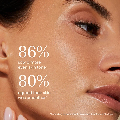 Image 1 - A close-up of a persons face with healthy, even-toned skin and a hand gently touching the jawline, displaying text that reads 86% saw a more even skin tone* 80% agreed their skin was smoother* *According to participants in a study that lasted 56 days. Image 2 - A dark green serum bottle labeled izil Prickly Pear & CoQ10 Regenerating Face Serum, which smooths fine lines, firms, and evens skin tone, is displayed with whole and cut prickly pears, a stalk of wheat, and clear glass cylinders, with text labels indicating Wheat Protein, Coenzyme Q10, and Hyaluronic Acid. Image 3 - A close-up of a golden-yellow viscous liquid with overlaid white text that reads 96% NATURAL, HALAL, SILICONE-FREE, CRUELTY-FREE, FREE FROM GMOs, ALCOHOL, ARTIFICIAL COLOURS & FRAGRANCE. Image 4 - Three dark green izil skincare products are displayed with sliced red prickly pear fruit, wheat, and amber-colored stones on a beige background, featuring an izil PURE REGENERATING PRICKLY PEAR OIL dropper bottle with Renew, an izil PRICKLY PEAR & GOLD REGENERATING FACE SERUM pump bottle with Plump, and an izil PRICKLY PEAR & 3-IN-1 REGENERATING CREAM jar with Firm. Image 5 - An image comparing two skincare serum bottles side-by-side; the bottle on the left is an amber dropper bottle with a white and dark green label, and the bottle on the right is a dark green pump bottle with a lighter green label, with the visible text New Look Same formula you love izil REGENERATING SERUM izil PRICKLY PEAR & GOJI REGENERATING FACE SERUM SMOOTH FINE LINES FIRM & CLEAR SKIN TONE 99.7% NATURAL & ORGANIC SKIN CARE.