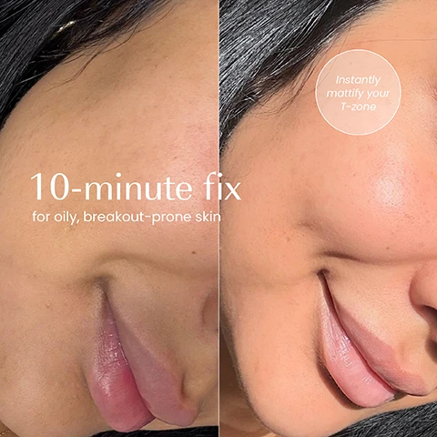Image 1 - A split image shows a close-up of a persons face before and after treatment, with the left side displaying skin with visible pores and a slightly oily texture, and the right side showing smoother, mattified skin; text on the left reads 10-minute fix for oily, breakout-prone skin and text on the right in a circular overlay reads Instantly mattify your T-zone. Image 2 - A green teal jar labeled izil GREEN TEA PORE CLARIFYING CLAY MASK ABSORB OIL, BRIGHTEN & NOURISH MASQUE DÉPOLLUANT ANTI-PORES AU THÉ VERT is displayed on rocks with two apricots, a glass tube of dried green tea leaves, and text labels for WHITE CLAY, APPRICOT OIL, and ARGAN OIL. Image 3 - A persons hands hold an open dark teal jar of IZIL Green Tea Pore Clarifying Clay Mask, with a fingertip displaying some of the light green mask, next to on-screen text Refines texture, Absorbs oil, Brightens, and text on the jar itself reading GREEN TEA PORE CLARIFYING CLAY MASK, ABSORBS OIL, BRIGHTEN & NOURISH, MASQUE DÉCONGESTIONNANT ANTI-PORES AU THÉ VERT, ماسك الشاي الأخضر لتوضيح المسام. Image 4 - A creamy, light brown textured substance with smooth ridges displays the text: 99.1% NATURAL, HALAL, CRUELTY-FREE, FREE FROM GMOs, ALCOHOL, ARTIFICIAL COLOURS & FRAGRANCE. Image 5 - Five Izil skincare products including a gel cleanser, toner, prickly pear oil, pore-refining cream, and balancing scrub, are artfully arranged on natural stone risers with a sliced papaya and beakers of green tea leaves, with text overlays and product labels reading Clarify, Balance, Detoxify, Renew, Exfoliate, izil GREEN TEA OIL CONTROL GEL CLEANSER REDUCE EXCESS OIL BRIGHTEN & GENTLY EXFOLIATE Papaya Enzymes, Witch Hazel, Aloe Vera NORMAL, OILY & ACNE PRONE SKIN ٩٧٪ مكونات طبيعية من المغرب, izil GREEN TEA & SALICYLIC PORE-CLARIFYING TONER BALANCE OIL, DEEP CLEAN PORES & BRIGHTEN Organic Green Tea, Willow Bark, Salicylic Acid NORMAL, OILY & ACNE PRONE SKIN, izil PURE REGENERATING PRICKLY PEAR OIL 5 ١٠٠٪ مكونات طبيعية من المغرب, izil GREEN TEA PORE-REFINING CREAM REDUCE PORES, BALANCE OIL & MATTIFY Organic Green Tea, Willow Bark, Salicylic Acid NORMAL, OILY & ACNE PRONE SKIN, izil GREEN TEA BALANCING & BRIGHTENING SCRUB EXFOLIATE, BRIGHTEN & NOURISH Argan Oil, Aloe Vera, Apricot Oil INTENSIVELY EXFOLIATES ET ÉCLAIRCISSANT AU THÉ VERT NORMAL, OILY & ACNE PRONE SKIN. Image 6 - The image shows a product comparison with the text New Look, Same formula you love, featuring two izil Green Tea masks separated by a vertical line; the old packaging on the left is a clear glass jar with a black lid and white label stating izil 1 MIN GREEN TEA CLARIFYING MASK, GREEN TEA, WHITE CLAY, & ARGAN OIL, BRIGHTEN, REFINE, DETOX, DEEP CLEANSE, NORMAL & OILY SKIN, 15ml 0.5 FL OZ, while the new packaging on the right is a dark green jar with a speckled lid displaying izil GREEN TEA PORE CLARIFYING CLAY MASK, ABSORB OIL, BRIGHTEN & NOURISH, MASQUE DEMASQUE ARGILE PURIFIANT POUR LES PORES AU THE VERT, 50ml 1.69 FL OZ.