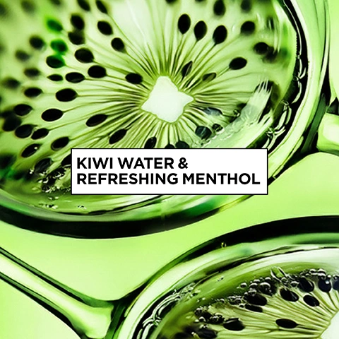 Image 1 - Close-up of kiwi slices and seeds submerged in bright green liquid with the text KIWI WATER & REFRESHING MENTHOL. Image 2 - Two light green tubs of Garnier Fructis Kiwi Menthol Hair Food are stacked on a light green background, with the top tub open to show white cream inside, and text in the image states UP YOUR HAIR GAME: Style, Condition, Mask. GARNIER FRUCTIS 97% NEW HYDRA-REFRESHING KIWI MENTHOL HAIR FOOD KIWI WATER + MENTHOL MULTI-USE MASK | OILY ROOTS, DRY HAIR 3 DAYS FRESH HYDRATES HAIR, REFRESHES ROOTS YES VEGAN* YES DERMATOLOGICALLY TESTED NO SILICONE NO ARTIFICIAL COLORANTS. Image 3 - A smiling person with curly hair holds a light green tub of Garnier Fructis Kiwi Menthol Hair Food, with visible text reading: GIVE YOUR HAIR A WAKE-UP CALL, Hair Feels Hydrated For Up To 3 Days*, *Instrumental test, Garnier Fructis, NEW, NATURAL 97% ORIGIN, HYDRA-REFRESHING, KIWI MENTHOL HAIR FOOD, KIWI WATER + MENTHOL, MULTI-USE MASK | OILY ROOTS, DRY HAIR, 3 DAYS FRESH HYDRA, HYDRATES HAIR, REFRESHES, YES VEGAN*, YES DERMATOLOGICALLY TESTED, NO SILICONE, NO ARTIFICIAL COLORANTS, and FEEL FRESH. LOOK FRESH. Image 4 - A tub of Garnier Fructis Hydra-Refreshing Kiwi Menthol Hair Food with creamy white product is shown on a light green background, accompanied by text that reads Fresh Fragrance & Light-Weight Texture, Roots feel refreshed and lengths hydrated, Natural 97% Origin, New, Kiwi Water + Menthol, Normal to Oily Roots, Dry Hair. Image 5 - A white background with soft, creamy waves features a black box in the top left corner containing the text HAIR FOOD FORMULA, 97% natural-origin ingredients, Vegan formula*, and a small disclaimer at the bottom left reading *No animal-derived ingredients or by-products. Image 6 - A hand holds an open light green tub of Garnier Fructis hair product, with a dollop of white cream on the finger of another hand, and visible text reads 3 IN 1 USE FOR OILY ROOTS & DRY HAIR, 1. Style as Leave in, 2. Hydrate as Conditioner, 3. Deeply moisturise as Conditioner, while the product label states NATURAL 97% ORIGIN, GARNIER FRUCTIS, NEW, HYDRA-REFRESHING, KIWI MENTHOL HAIR FOOD, KIWI WATER + MENTHOL, MULTI-USE MASK | OILY ROOTS, DRY HAIR, 3 DAYS FRESHNESS HYDRATION, HYDROTEST LAB REPORT, YES VEGAN, YES DERMATOLOGICALLY TESTED, NO SILICONE, NO ARTIFICIAL COLORANTS. Image 7 - A split image shows a womans dark hair before and after a treatment, with the left side labeled BEFORE and the right side labeled AFTER Hydrated-feeling & refreshed hair, indicating improved hair condition. Image 8 - A split image of a smiling persons head, contrasting their curly hair before and after treatment, with less defined hair on the left and more hydrated, shiny hair on the right, featuring text BEFORE and AFTER Hair is Refreshed & Feels Hydrated. Image 9 - An image features a Garnier Hydra-Refreshing Kiwi Menthol Hair Food tub, which is light green with a kiwi slice design, along with text that reads Garnier, New, HYDRA-REFRESHING KIWI MENTHOL HAIR FOOD, Kiwi Water + Menthol, Multi-Use Mask | OILY ROOTS, DRY HAIR, Up to 3 Days Fresh Hair Feels Hydrated, Yes Vegan*, Yes Dermatologically Tested, No Silicone, No Artificial Colourants; to the left, three stacked labels state Cruelty Free International TM with a leaping bunny logo, Vegan Formula*, and Natural Origin 97% Ingredients, with a small note below that reads *No animal-derived ingredients or by-products.