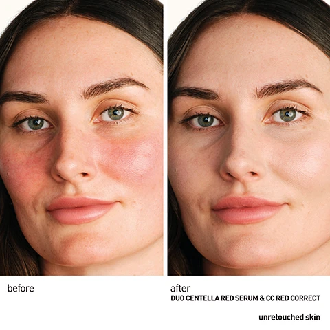 Image 4 - A split image shows a womans face before and after using skincare products, with the left side showing significant redness on her cheeks and nose labeled before, and the right side showing her skin with much less redness and a more even tone labeled after DUO CENTELLA RED SERUM & CC RED CORRECT unretouched skin. Image 5 - A woman with blonde hair and blue eyes holds a light green tube of Erborian CC Red Correct cream, with visible text CC RED CORRECT COLOUR CORRECTING CREAM NEUTRALISES REDNESS & SOOTHES, Erborian Korean Skin Therapy, and SPF 25. Image 6 - A close-up of a persons face with a swipe of light cream on their cheek, next to text that reads IMMEDIATELY CORRECTS REDNESS INSTANT & LONG-LASTING SOOTHING EFFECT REDUCES REDNESS DAY AFTER DAY LIGHT COVERAGE NATURAL, LUMINOUS FINISH SPF 30. Image 7 - A light green tube of Erborian CC Red Correct skincare product stands upright on a large green leaf, surrounded by other large green leaves, against a pink and green gradient background, with visible text on the tube reading Erborian KOREAN SKIN THERAPY CC RED CORRECT SOIN CORRECTEUR TEINT ANTI-ROUGEURS - SPF 20 COLOUR-CORRECTING CREAM NEUTRALISES REDNESS SOOTHES SPF 20 CENTELLA ASIATICA + PANTHENOL 45 mL - NET WT 1.5 OZ, and additional text callouts around the image reading 2% CENTELLA ASIATICA SOOTHES & HYDRATES, PANTHENOL SOOTHES SKIN & STRENGTHENS SKIN BARRIER, BISABOLOL CALMS & REDUCES REDNESS, and SPF 30. Image 8 - A smiling woman with dark hair winks at the camera while holding up a light green tube of Erborian CC Red Correct product, with text on the tube reading Erborian KOREAN SKIN THERAPY CC RED CORRECT SKIN CORRECTOR TENSEUR EFFET PEAU NEUVE ILLUMINE NEUTRALISES REDNESS SOOTHES SPF 25 CENTELLA ASIATICA 1% PANTHENOL 45 ml NET WT 1.4 OZ, and promotional text on the right stating ONE CC RED CORRECT SOLD EVERY 24 SECONDS WORLDWIDE*, plus fine print at the bottom left reading *Worldwide distribution of Erborian in retail and online stores from April 2024 to March 2025. Image 9 - A blonde woman in a red top smiles broadly, holding a light green tube labeled Erborian CC RED CORRECT, with overlay text 97% SAID THAT CC RED CORRECT IS THE BEST CREAM THEY HAD TESTED TO CORRECT REDNESS, BOTH IMMEDIATELY & OVER THE LONG TERM* and *Consumer test on 33 people after 4 weeks of use on bare skin. Image 10 - The image displays two light green tubes of Erborian CC Red Correct cream, an original version with a floral design and a new version with a simpler design, set against a pink and green gradient background with a large green leaf, featuring text that reads ORIGINAL, erborian KOREAN SKIN THERAPY CC RED CORRECT SOIN CORRECTEUR TEINT AUTOAJUSTABLE UNIFIE PERFECTEUR APAISANT DE COMPLEXION SPF 25 CENTELLA ASIATICA CAMELLIA JAPONICA 45 mL NET WT. 1.5 OZ, NEW, erborian KOREAN SKIN THERAPY CC RED CORRECT SOIN CORRECTEUR TEINT ANTI-ROUGEURS - UNIFIE - NEUTRALISE - APAISE SPF 30 CENTELLA ASIATICA + PANTHENOL 45 mL - NET WT. 1.5 OZ, SAME TEXTURE, SAME COVERAGE, MORE ACTIVE INGREDIENTS, NEW PLASTIC TUBE DESIGNED TO BE RECYCLABLE*, FORMULA BOOSTED WITH ACTIVE SKINCARE INGREDIENTS, and *Check local collection systems. Image 11 - A light green Erborian CC Red Correct cream tube stands upright on a light green sculptural base, surrounded by clear orbs containing green plants and other light green shapes, with a gradient background, displaying text: erborian KOREAN SKIN THERAPY CC RED CORRECT SOIN CORRECTEUR TEINTE ANTI-ROUGEURS - APAISANT COLOUR-CORRECTING CREAM NEUTRALISES REDNESS SOOTHES SPF 30 CENTELLA ASIATICA 2% + PANTHENOL 45ML - NET WT 1.4 OZ TRANSFORMATIVE TEXTURE UPON CONTACT WITH THE SKIN THANKS TO ENCAPSULATED PIGMENTS. Image 12 - Two light green tubes of Erborian CC RED CORRECT cream, one 40 ML and one 15 ML, are displayed standing on a dark green leaf against a pink and green background, with visible text AVAILABLE IN 2 SIZES, the larger 40 ML tube features Erborian Korean Skin Therapy CC RED CORRECT COLOR CORRECTING CREAM NEUTRALIZES REDNESS SOOTHES SPF 20 CENTELLA ASIATICA 2% MATTE FINISH 40 ML - NET WT. 1.5 OZ., and the smaller 15 ML tube features Erborian Korean Skin Therapy CC RED CORRECT COLOR CORRECTING CREAM NEUTRALIZES REDNESS SOOTHES BUILDABLE COVERAGE EVEN SKIN TONE BROAD SPECTRUM SPF 20 SUNSCREEN 15 ML - NET WT. 0.5 OZ. Image 13 - Four green and white Erborian Centella skincare products, including a CC Red Correct tube, Centella Barrier Cream tube, Centella Crème tube, and Centella Red Serum dropper bottle, are arranged on green lily pads against a pink and green background, with text that reads Centella Redness Range, Centella Barrier Cream Cica Repair Balm, CC Red Correct Colour Correcting Cream, Centella Crème Soothing Moisturizing Cream, and Centella Red Serum Immediate Relief Concentrate. Image 14 - A light green tube of Erborian CC Red Correct cream with SPF 20 is placed on a large green leaf, against a pink and light green gradient background, with text reading erborian KOREAN SKIN THERAPY CC RED CORRECT AUTO-PERFECTING CREAM SPF 20 CENTELLA ASIATICA BOTANICAL EXTRACT 40ML NET WT 1.5 OZ, and surrounding quotes DEFINITELY A WINNER SIAN, COVERAGE BLENDS IN EASILY AND DULLS THE REDNESS SARAH, IT ACTUALLY DOES WHAT IT SAYS! GABRIELA, and at the bottom Consumers reviews Erborian UK - 2025.
