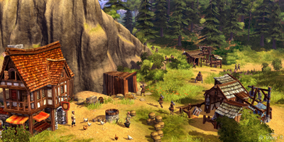 An overview of a small village