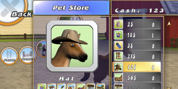 A screenshot of the player in the 'Pet Store