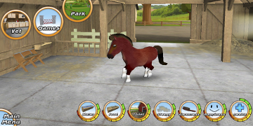 The player's horse, in it's stable