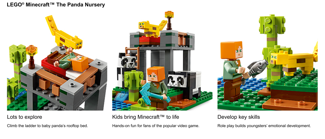 LEGO MINECRAFT PANDA NURSERY - Tom's Toys