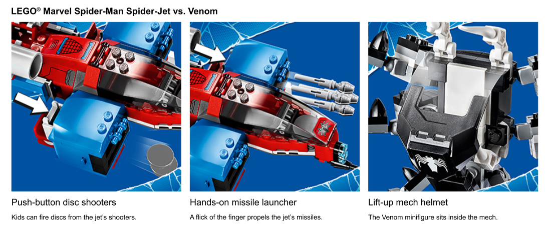 LEGO Marvel Spider-Man Jet vs. Venom Mech Playset (76150) Toys